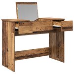 vidaXL Table de Maquillage avec Miroir Bois Vieilli 100x45x76 cm