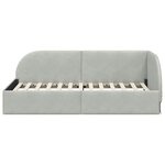 vidaXL Cadre de lit d'angle Gris clair 90 x 200 cm Velours