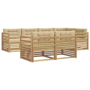 vidaXL Ensemble de canapés d'extérieur 7 pc Blanc et Beige Polyester