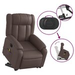 vidaXL Fauteuil inclinable de massage électrique marron similicuir