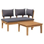 vidaXL Banc de jardin 2 Pièces Marron Teck massif