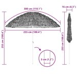 vidaXL Parasol de plage Marron Ø 265 x 267 cm Acier