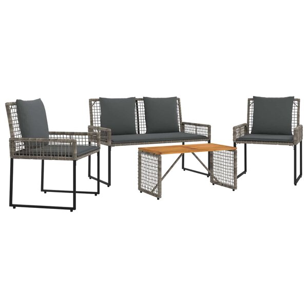 vidaXL Ensemble de meubles d'extérieur avec coussin acier