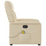 vidaXL Fauteuil inclinable de massage électrique crème tissu