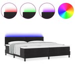 vidaXL Lit à ressorts avec matelas Noir 200 x 200 cm Velours