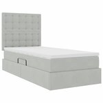 vidaXL Lit avec rangement et matelas Gris clair 90 x 190 cm Velours