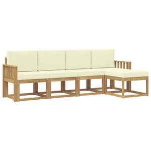 vidaXL Ensemble de canapés d'extérieur 5 pc Blanc et crème