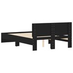vidaXL Cadre de lit avec tête de lit noir 135x190 cm