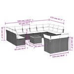 vidaXL Salon de jardin avec coussins 13 Pièces beige résine tressée