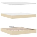 vidaXL Lit ottoman avec matelas et LED crème 180x200cm tissu