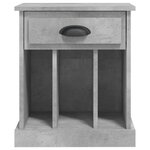 vidaXL Table de chevet gris béton 43x36x50 cm