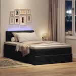 vidaXL Lit ottoman avec matelas et LED noir 120x190 cm velours