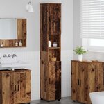 vidaXL Meuble de salle de bain haut Bois ancien 30 x 35 x 192 cm