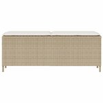 vidaXL Banc de jardin avec coussin beige 110x30x40 5 cm résine tressée