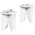 vidaXL Table basse 2 Pièces Blanc
