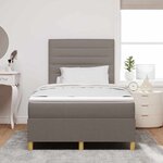 vidaXL Lit à ressorts avec tête de lit Taupe 120 x 190 cm tissu