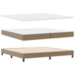 vidaXL Lit à ressorts avec matelas Cappuccino 200 x 200 cm Simili cuir