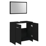 vidaXL Ensemble de meubles de salle de bain 3 Pièces Noir Bois ingénierie