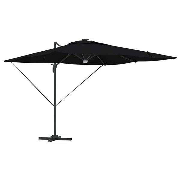 vidaXL Parasol Roma Noir 286 x 285 x 270 cm Aluminium et polyester
