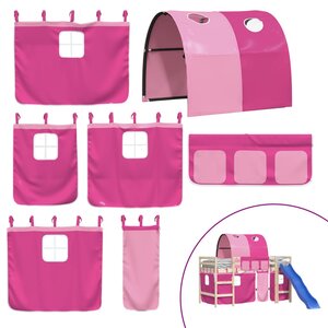 vidaXL Rideaux pour lit mezzanine avec tunnel rose polyester