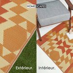Tapis extérieur terrasse réversible - Tapis de jardin imperméable et résistant UV - Anya - Orange - 150x240 cm - HOMESCAPES
