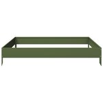 vidaXL Lit surélevé de jardin vert olive 100x100x18 5 cm acier