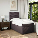 vidaXL Sommier à lattes de lit avec matelas Marron foncé 90x190 cm