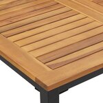 vidaXL Table de jardin Naturel et Noir 150 x 90 x 75 cm
