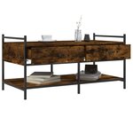 vidaXL Table basse chêne fumé 99x50x50 cm bois d'ingénierie