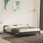 vidaXL Cadre de lit sans matelas gris foncé 140x190 cm velours