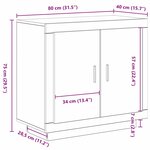 Buffet vidaXL Noir Chêne 80x40x75 cm Bois d'ingénierie