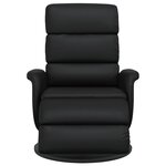 vidaXL Fauteuil inclinable avec repose-pieds noir similicuir