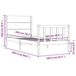 vidaXL Cadre de lit et tête de lit blanc 100x200 cm bois massif
