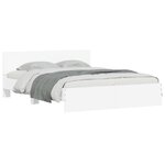 vidaXL Cadre de lit avec tête de lit et LED blanc 160x200 cm