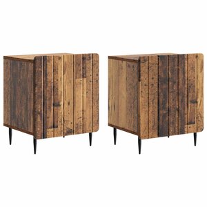 vidaXL Cabinet de chevet 2 Pièces Bois ancien 43 x 34 5 x 52 cm