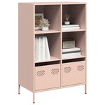 vidaXL Buffet haut rose 68x39x103 5 cm acier