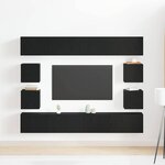vidaXL Set de 6 Meubles TV - Muraux  Bois d'Oak Noir