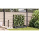 vidaXL Cache-pot de jardin 3 Pièces Noir 120 x 40 x 125 5 cm Acier