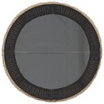 vidaXL Canapé de jardin avec table coussins rond beige résine tressée