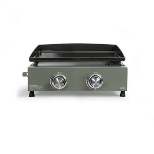 Plancha gaz 2 brûleurs 45 5 x 35 5 cm - Plaque de cuisson acier émaillé 4/6 personnes