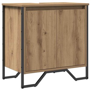 vidaXL Meuble de Lavabo de Salle de Bain avec stockage Chêne artisanal