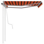 vidaXL Auvent manuel rétractable avec poteaux 3 5x2 5 m Orange marron
