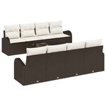 vidaXL Ensemble de canapé de jardin 9 Pièces Marron et Crème polyrotin