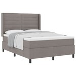 vidaXL Lit à ressorts avec matelas Taupe 190 x 140 cm tissu