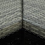 vidaXL Meuble de bar de jardin 4 Pièces avec coussins Résine tressée Gris