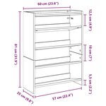 vidaXL Étagère à chaussures gris béton 60x25x81 cm bois d'ingénierie
