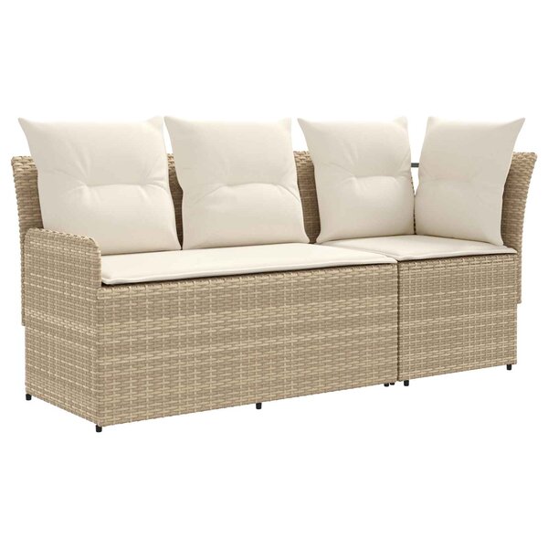 vidaXL 2 pc Sofa de jardin avec accoudoirs et sofa d'angle Rotin PE