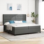 vidaXL Lit coffre avec matelas Gris foncé 200x200 cm Tissu