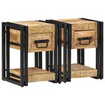 vidaXL Cabinet de chevet 2 Pièces 30 x 30 x 40 cm bois de manguier massif