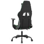 vidaXL Chaise de jeu de massage et repose-pied Noir et vert Similicuir